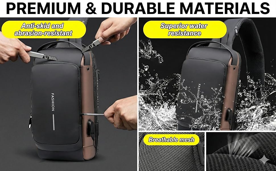 Anti-Theft Sling Bag With A USB Charging Cable